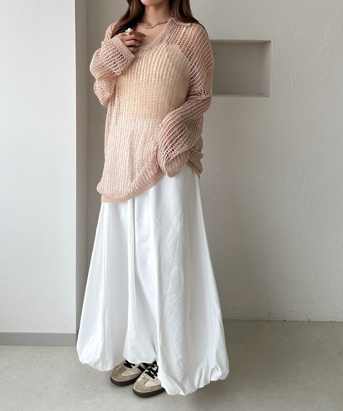 apres jour clair(アプレジュールクレア)の「【apres jour clair】スパンコールポロシアーニット【ZOZOTOWN限定アイテム】(ニット/セーター・レディース・ミント/アイボリー/ピンクベージュ・フリー/X-LARGE)」の5枚目の写真