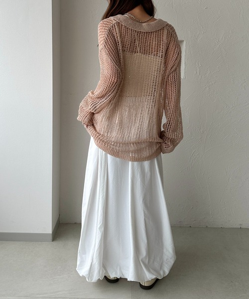 apres jour clair(アプレジュールクレア)の「【apres jour clair】スパンコールポロシアーニット【ZOZOTOWN限定アイテム】(ニット/セーター・レディース・ミント/アイボリー/ピンクベージュ・フリー/X-LARGE)」の6枚目の写真