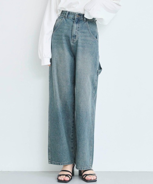 attiree(アティレー)の「【3色展開】ワークパンツ(デニムパンツ・レディース・ダークブルー/アイボリー/ブルー・SMALL/LARGE/MEDIUM)」の3枚目の写真