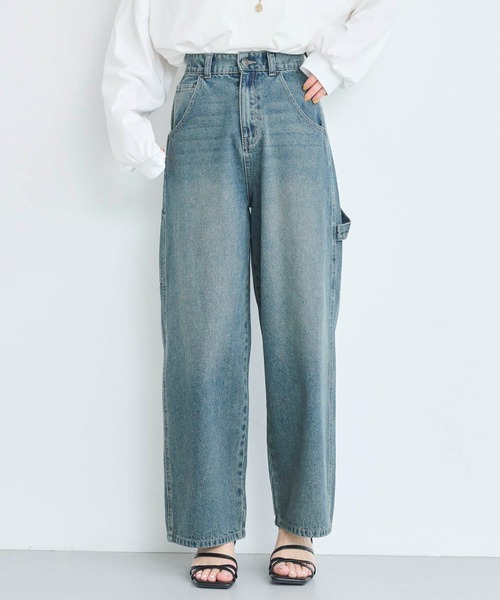 attiree(アティレー)の「【3色展開】ワークパンツ(デニムパンツ・レディース・ダークブルー/アイボリー/ブルー・SMALL/LARGE/MEDIUM)」の5枚目の写真