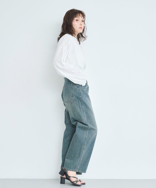 attiree(アティレー)の「【3色展開】ワークパンツ(デニムパンツ・レディース・ダークブルー/アイボリー/ブルー・SMALL/LARGE/MEDIUM)」の9枚目の写真