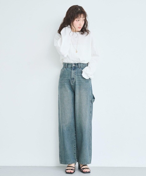 attiree(アティレー)の「【3色展開】ワークパンツ(デニムパンツ・レディース・ダークブルー/アイボリー/ブルー・SMALL/LARGE/MEDIUM)」の8枚目の写真