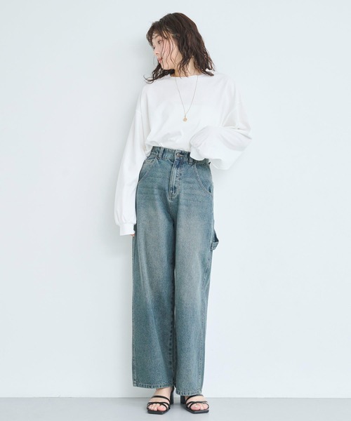 attiree(アティレー)の「【3色展開】ワークパンツ(デニムパンツ・レディース・ダークブルー/アイボリー/ブルー・SMALL/LARGE/MEDIUM)」の10枚目の写真