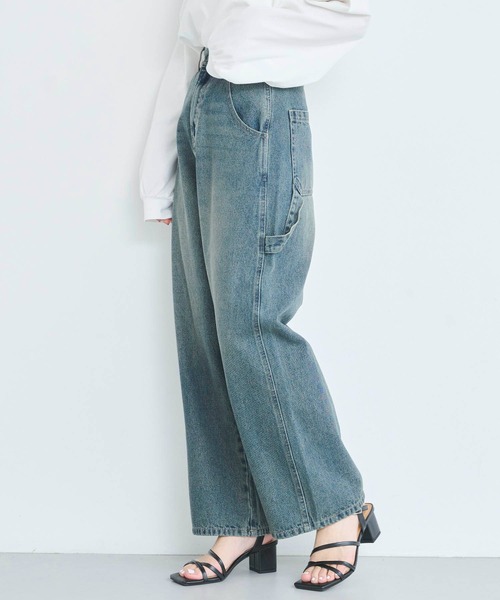 attiree(アティレー)の「【3色展開】ワークパンツ(デニムパンツ・レディース・ダークブルー/アイボリー/ブルー・SMALL/LARGE/MEDIUM)」の6枚目の写真