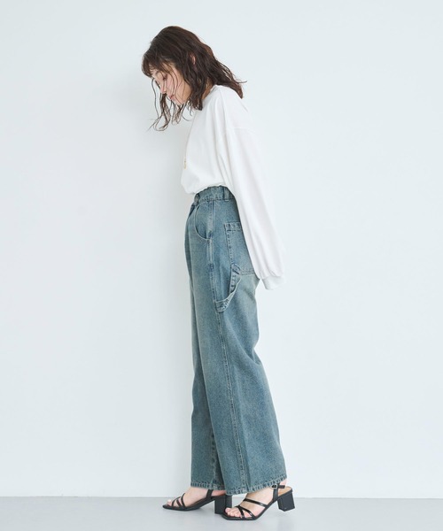 attiree(アティレー)の「【3色展開】ワークパンツ(デニムパンツ・レディース・ダークブルー/アイボリー/ブルー・SMALL/LARGE/MEDIUM)」の11枚目の写真
