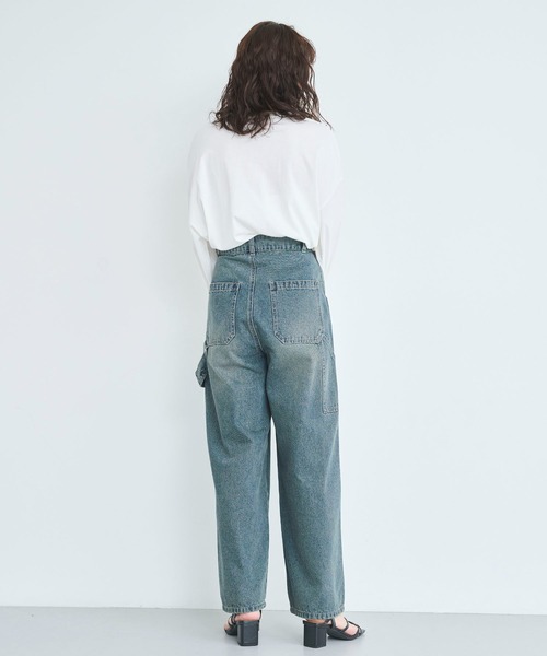 attiree(アティレー)の「【3色展開】ワークパンツ(デニムパンツ・レディース・ダークブルー/アイボリー/ブルー・SMALL/LARGE/MEDIUM)」の12枚目の写真