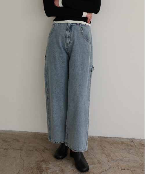 attiree(アティレー)の「【3色展開】ワークパンツ(デニムパンツ・レディース・ダークブルー/アイボリー/ブルー・SMALL/LARGE/MEDIUM)」の17枚目の写真