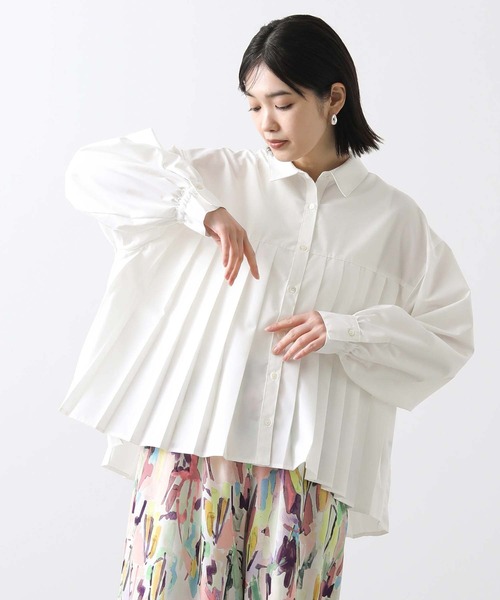 Gready Brilliant(グレディブリリアン)の「ブロードプリーツシャツ(シャツ/ブラウス・レディース・サックスブルー/オフホワイト・FREE)」の22枚目の写真