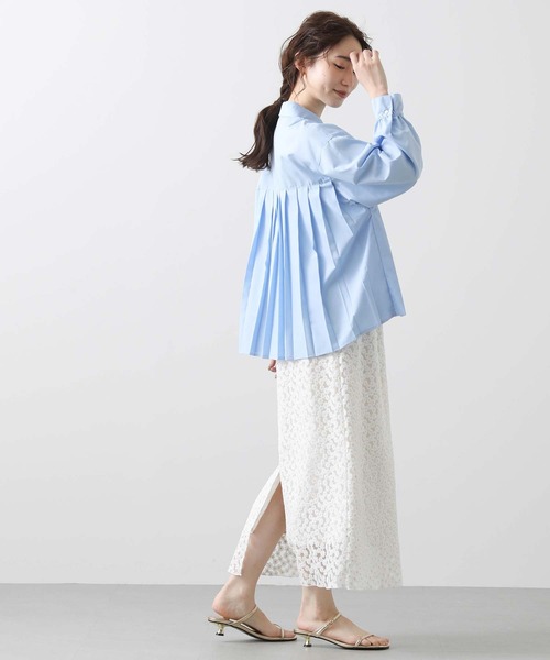 Gready Brilliant(グレディブリリアン)の「ブロードプリーツシャツ(シャツ/ブラウス・レディース・サックスブルー/オフホワイト・FREE)」の20枚目の写真