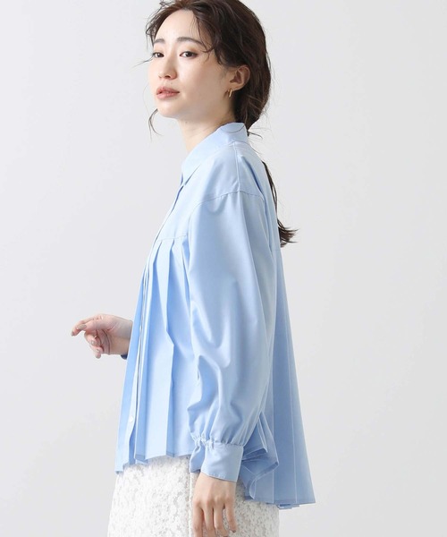 Gready Brilliant(グレディブリリアン)の「ブロードプリーツシャツ(シャツ/ブラウス・レディース・サックスブルー/オフホワイト・FREE)」の16枚目の写真