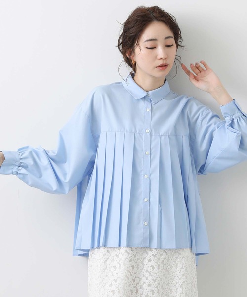 Gready Brilliant(グレディブリリアン)の「ブロードプリーツシャツ(シャツ/ブラウス・レディース・サックスブルー/オフホワイト・FREE)」の13枚目の写真