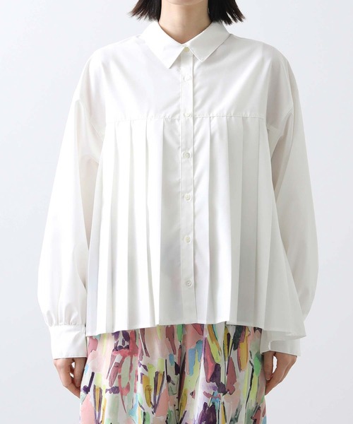 Gready Brilliant(グレディブリリアン)の「ブロードプリーツシャツ(シャツ/ブラウス・レディース・サックスブルー/オフホワイト・FREE)」の10枚目の写真