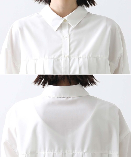 Gready Brilliant(グレディブリリアン)の「ブロードプリーツシャツ(シャツ/ブラウス・レディース・サックスブルー/オフホワイト・FREE)」の8枚目の写真