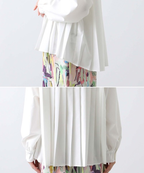 Gready Brilliant(グレディブリリアン)の「ブロードプリーツシャツ(シャツ/ブラウス・レディース・サックスブルー/オフホワイト・FREE)」の7枚目の写真