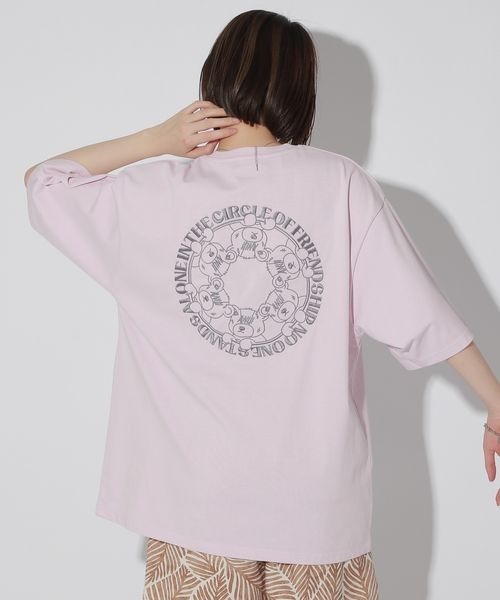 Anui(アニュイ)の「【UNISEX/3サイズ展開】サークルGRMベアTシャツ(Tシャツ/カットソー・レディース・ピンク/オフホワイト/ブラック・MEDIUM/LARGE/SMALL)」の11枚目の写真