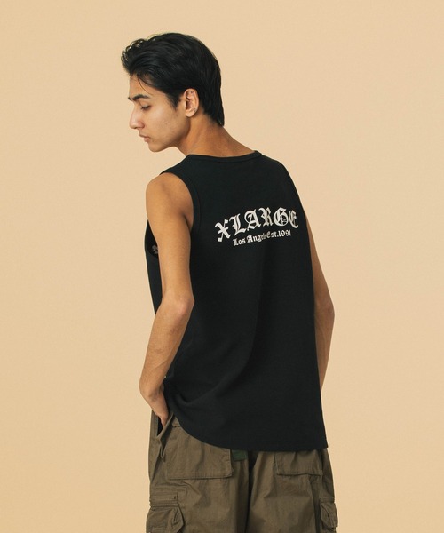 大人気 XLARGE OLD ENGLISH WAFFLE TANK TOP バックプリント◎ 大人気 XLARGE OLD ENGLISH WAFFLE TANK TOP バックプリント