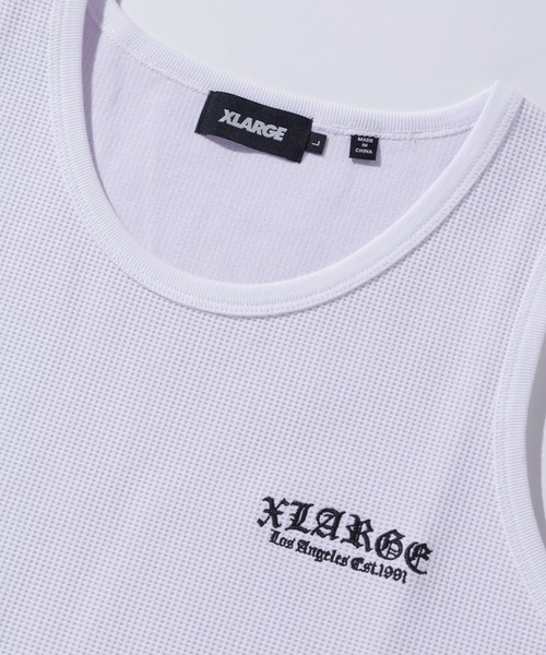 XLARGE(エクストララージ)の「OLD ENGLISH WAFFLE TANK TOP(Tシャツ/カットソー・メンズ・ブラック/カモフラージュ/ネイビー/ホワイト・M/L/XL)」の5枚目の写真