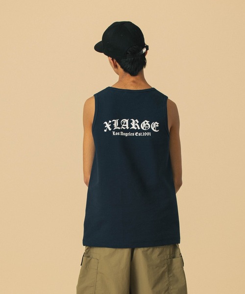 大人気 XLARGE OLD ENGLISH WAFFLE TANK TOP バックプリント◎ 大人気 XLARGE OLD ENGLISH WAFFLE TANK TOP バックプリント