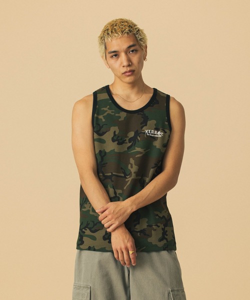 XLARGE(エクストララージ)の「OLD ENGLISH WAFFLE TANK TOP(Tシャツ/カットソー・メンズ・ブラック/カモフラージュ/ネイビー/ホワイト・M/L/XL)」の15枚目の写真