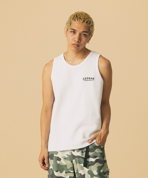XLARGE(エクストララージ)の「OLD ENGLISH WAFFLE TANK TOP(Tシャツ/カットソー・メンズ・ブラック/カモフラージュ/ネイビー/ホワイト・M/L/XL)」の10枚目の写真