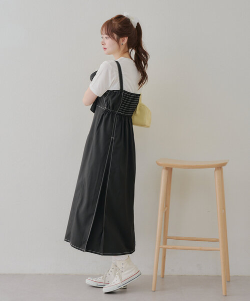 Another Branch olive des olive（アナザーブランチオリーブデオリーブ）の「【2WAY】肩リボンジャンスカ（ワンピース・レディース・ワンウォッシュ/サックスブルー/ブラック・FREE）」の7枚目の写真