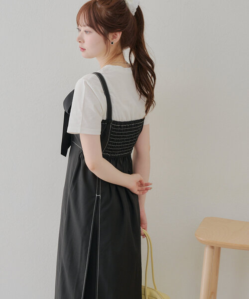 Another Branch olive des olive（アナザーブランチオリーブデオリーブ）の「【2WAY】肩リボンジャンスカ（ワンピース・レディース・ワンウォッシュ/サックスブルー/ブラック・FREE）」の10枚目の写真