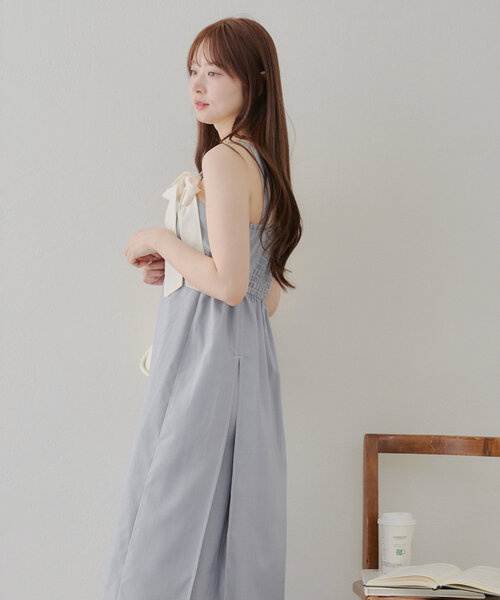 Another Branch olive des olive（アナザーブランチオリーブデオリーブ）の「【2WAY】肩リボンジャンスカ（ワンピース・レディース・ワンウォッシュ/サックスブルー/ブラック・FREE）」の14枚目の写真