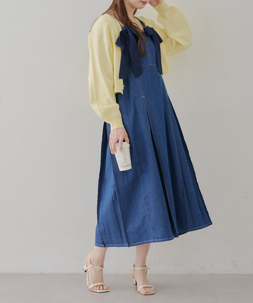 Another Branch olive des olive（アナザーブランチオリーブデオリーブ）の「【2WAY】肩リボンジャンスカ（ワンピース・レディース・ワンウォッシュ/サックスブルー/ブラック・FREE）」の21枚目の写真