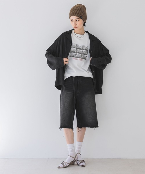 JEANASIS(ジーナシス)の「フォトグラフヴィンテージプリント TEE/459332(Tシャツ/カットソー・レディース・スミクロ/ブラック/ホワイト・MEDIUM/LARGE)」の19枚目の写真