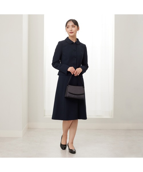 TO BE CHIC お受験スーツ　アンサンブル　ワンピース お受験対応】＜2点セット＞定番ネイビー！ショールカラー