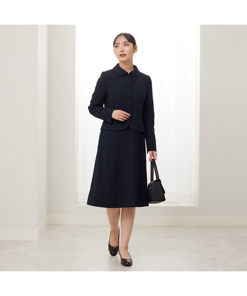 TO BE CHIC お受験スーツ　アンサンブル　ワンピース お受験対応】＜2点セット＞定番ネイビー！ショールカラー