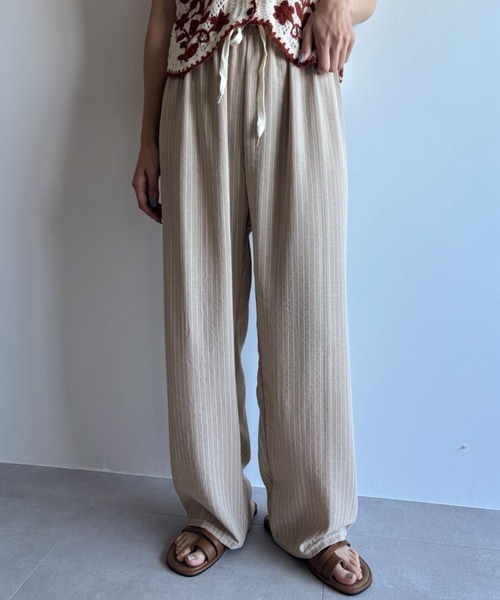 apuntob アプントビーストライプイージーパンツ