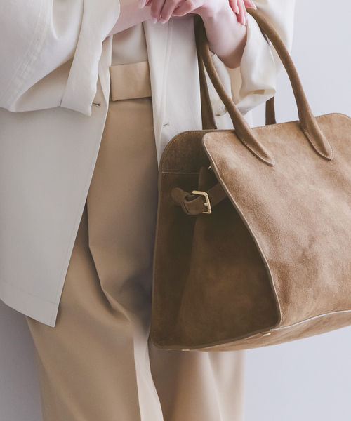 MILOS（ミロス）の「MILOS/ミロス スエードボストンバッグ（ボストンバッグ・レディース・ベージュ・FREE）」の3枚目の写真