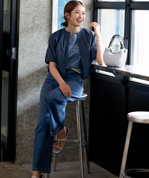 接触冷感】23区DENIM サマー ストレート ワイド パンツ（デニムパンツ