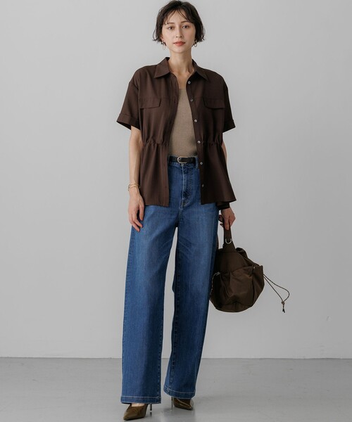 23区 L(ニジュウサンクオオキイサイズ)の「23区DENIM サマー ストレート ワイド パンツ(デニムパンツ・レディース・スカイブルー系/ターコイズブルー系/ホワイト・50/44/46/48)」の18枚目の写真