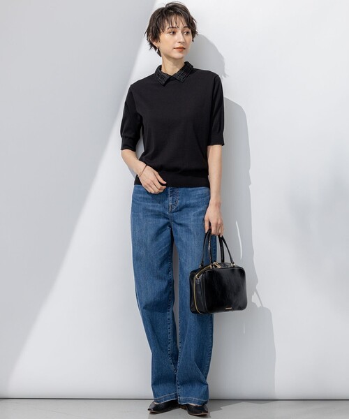 23区 L(ニジュウサンクオオキイサイズ)の「23区DENIM サマー ストレート ワイド パンツ(デニムパンツ・レディース・スカイブルー系/ターコイズブルー系/ホワイト・50/44/46/48)」の15枚目の写真