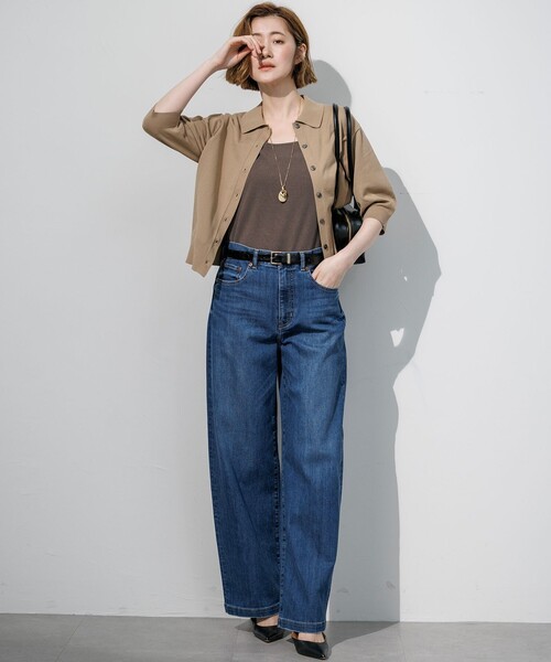 23区 L(ニジュウサンクオオキイサイズ)の「23区DENIM サマー ストレート ワイド パンツ(デニムパンツ・レディース・スカイブルー系/ターコイズブルー系/ホワイト・50/44/46/48)」の9枚目の写真