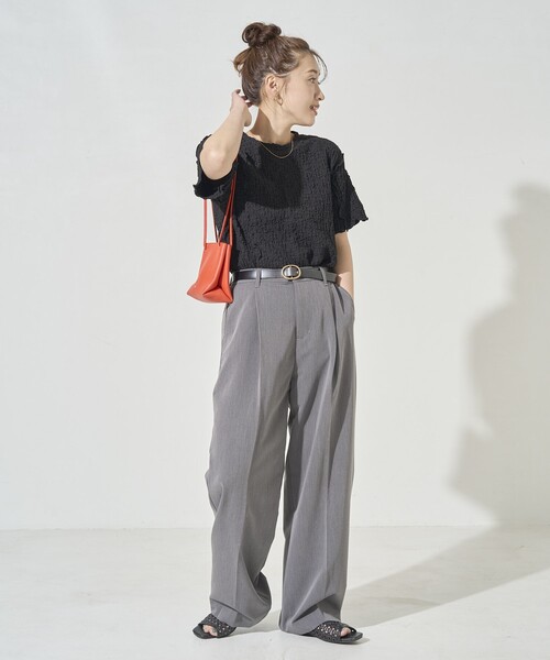 FREAK'S STORE（フリークスストア）の「限定展開　カットシャーリングポコポコメローデザインTシャツ（Tシャツ/カットソー・レディース・ブラック/ライトピンク/ブルーグレー/オフホワイト/モカ/イエロー・ﾌﾘ-）」の10枚目の写真