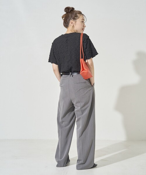 FREAK'S STORE（フリークスストア）の「限定展開　カットシャーリングポコポコメローデザインTシャツ（Tシャツ/カットソー・レディース・ブラック/ライトピンク/ブルーグレー/オフホワイト/モカ/イエロー・ﾌﾘ-）」の11枚目の写真