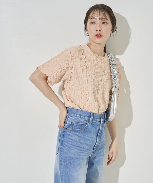 FREAK'S STORE（フリークスストア）の「限定展開　カットシャーリングポコポコメローデザインTシャツ（Tシャツ/カットソー・レディース・ブラック/ライトピンク/ブルーグレー/オフホワイト/モカ/イエロー・ﾌﾘ-）」の16枚目の写真