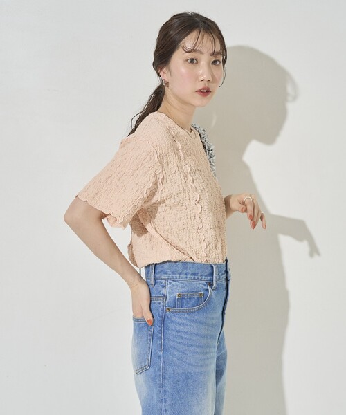 FREAK'S STORE（フリークスストア）の「限定展開　カットシャーリングポコポコメローデザインTシャツ（Tシャツ/カットソー・レディース・ブラック/ライトピンク/ブルーグレー/オフホワイト/モカ/イエロー・ﾌﾘ-）」の20枚目の写真