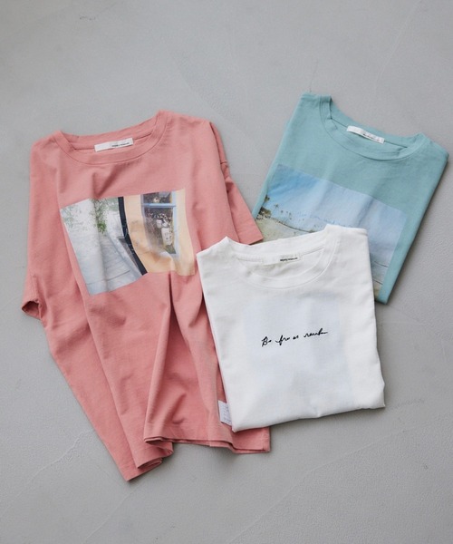 mysty woman（ミスティウーマン）の「【花盛友里さんコラボ】コラボフォトレギュラーTシャツ 493894（Tシャツ/カットソー・レディース・グリーン/ピンク/オフホワイト/ホワイト・FREE）」の16枚目の写真