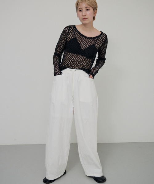 lit（リット）の「Dart Cocoon Easy Pants（その他パンツ・レディース・ブラック/ブラウン/オフホワイト・FREE）」の12枚目の写真