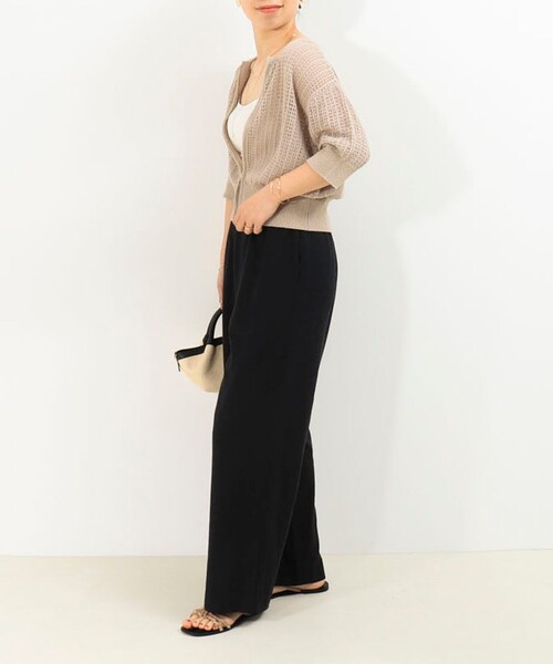 NOLLEY'S LIGHT(ノーリーズライト)の「透かし柄ジップカーディガン(ニット/セーター・レディース・ライトグレー/オフホワイト/ベージュ・38)」の8枚目の写真