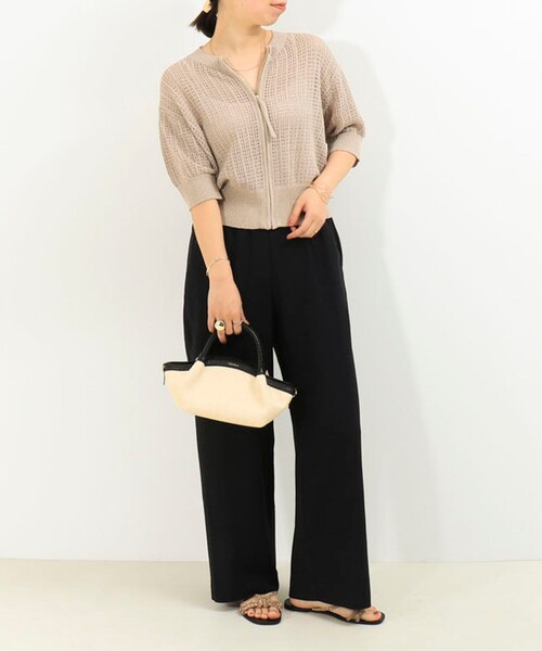 NOLLEY'S LIGHT(ノーリーズライト)の「透かし柄ジップカーディガン(ニット/セーター・レディース・ライトグレー/オフホワイト/ベージュ・38)」の11枚目の写真