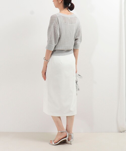 NOLLEY'S LIGHT(ノーリーズライト)の「透かし柄ジップカーディガン(ニット/セーター・レディース・ライトグレー/オフホワイト/ベージュ・38)」の14枚目の写真