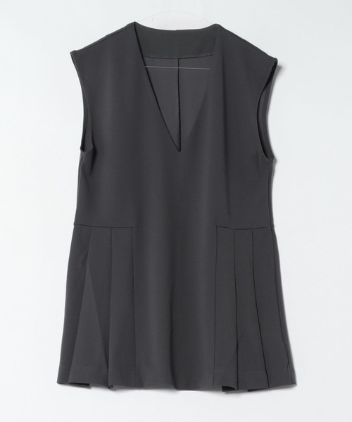 TRIANGLE PALETTE（トライアングルパレット）の「サイドプリーツデザインベスト / セットアップ対応（スーツベスト・レディース・グレー/アイボリー/ブラック・FREE）」の5枚目の写真