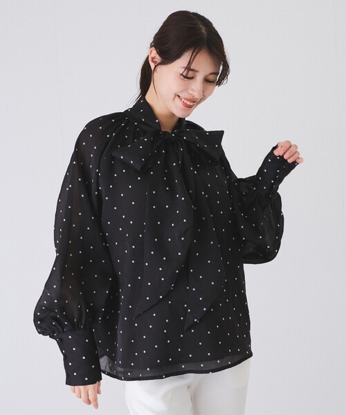 Jayro(ジャイロ)の「ドット柄2wayブラウス(シャツ/ブラウス・レディース・ブラック系その他/ホワイト系その他2・FREE)」の16枚目の写真