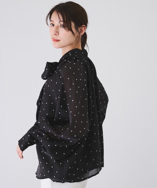 Jayro(ジャイロ)の「ドット柄2wayブラウス(シャツ/ブラウス・レディース・ブラック系その他/ホワイト系その他2・FREE)」の17枚目の写真