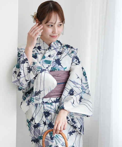 utatane（ウタタネ）の「選べる浴衣3点セット utataneオリジナル 国内染色（浴衣・レディース・ホワイト系1/ブラウン系1/ホワイト系2/ベージュ系1/ベージュ系3/ホワイト系3/グリーン系1/ブルー系2/ベージュ系2/グレー系1/ホワイト系4/ブルー系1/イエロー系1/ホワイト系6/ホワイト系5/グレー系2/ブラック系1/ブルー系3/ネイビー系1/グリーン系2・FREE）」の12枚目の写真